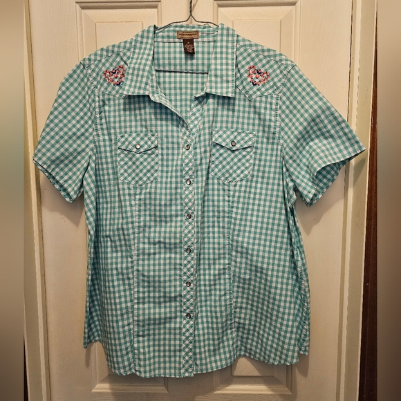 EUC Women's Bit & Bridle Button Up Blouse with Embroidery - 2X - Picture 1 of 6